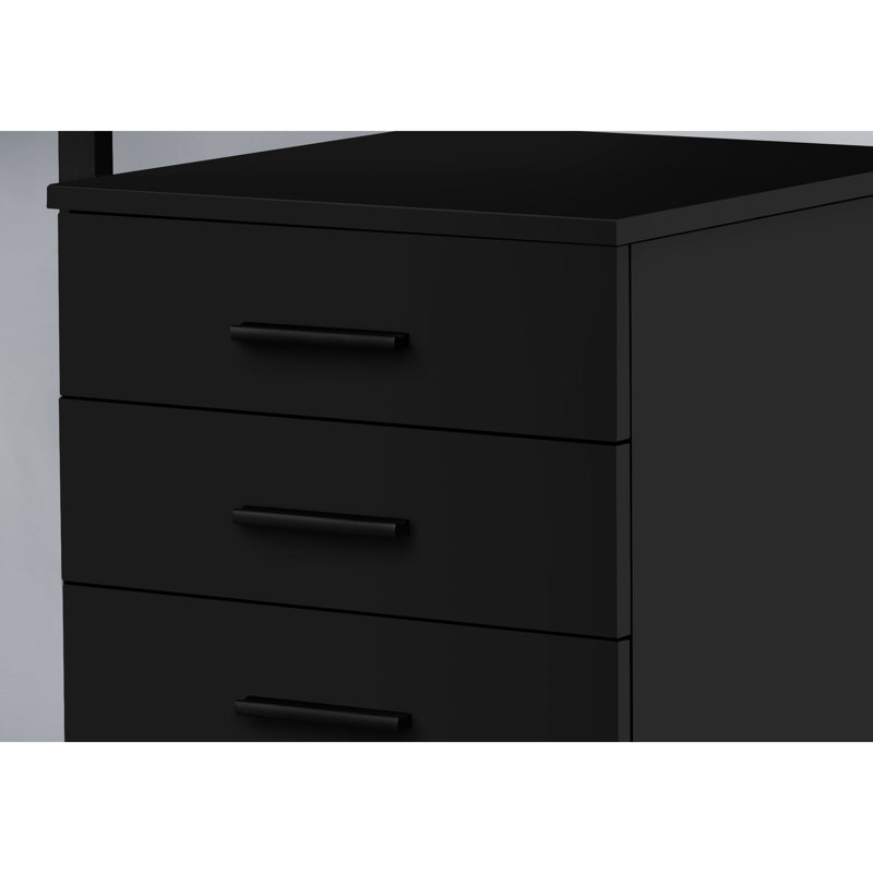 Contenant à dossier roulant noir stratifié, idéal pour l'armoire de rangement d'organisation de bureau, efficacité de finition