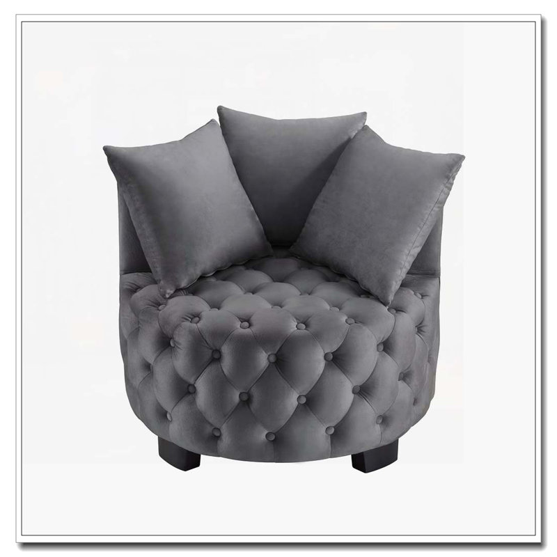 Chaise pivotante capitonnée et capitonnée, Gris foncé