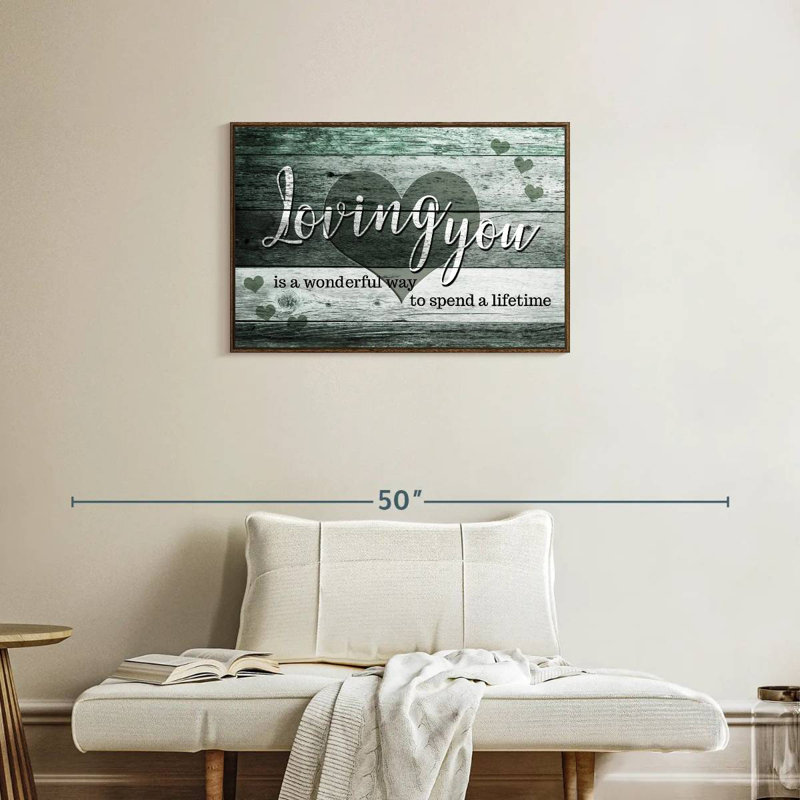 Citation de mariage «I Love You» II, Cadre flottant noyer, 31 po x 21 po