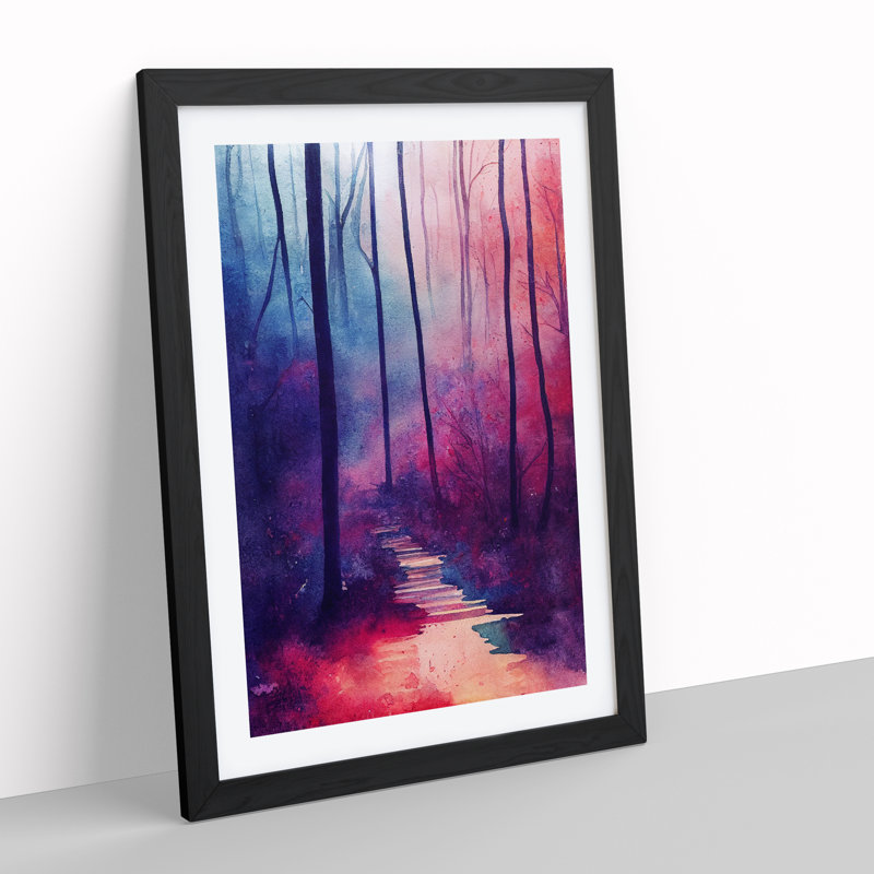 Alluring Forest - Wall Art, Black Framed Paper, 36cm H x 27cm W, White
