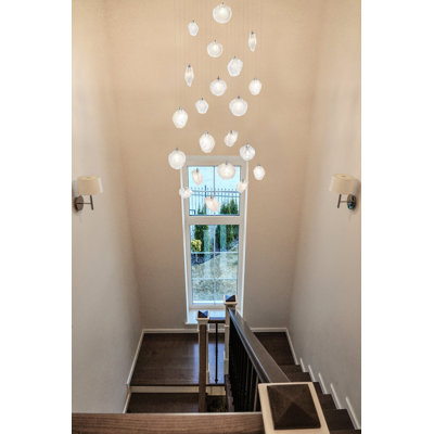 Luminaire suspendu cristal 21 lumières Crystal Glaze