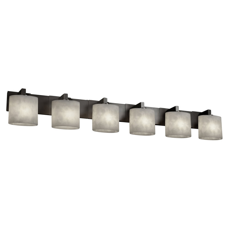 Éclairage pour meuble-lavabo modulaire 6 lumières Ainka, Noir mat, Ovale