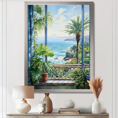 «Tropical Windows To The Beach II - Coastal Windows», art mural