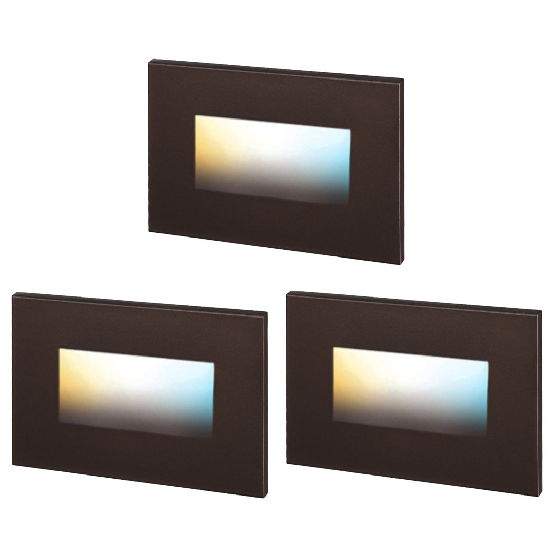 Essential Integrated LED Hardwired 120V Deck Light for Landscape Stair Step Indoor/Outdoor (Set of 3) LEDVANS 