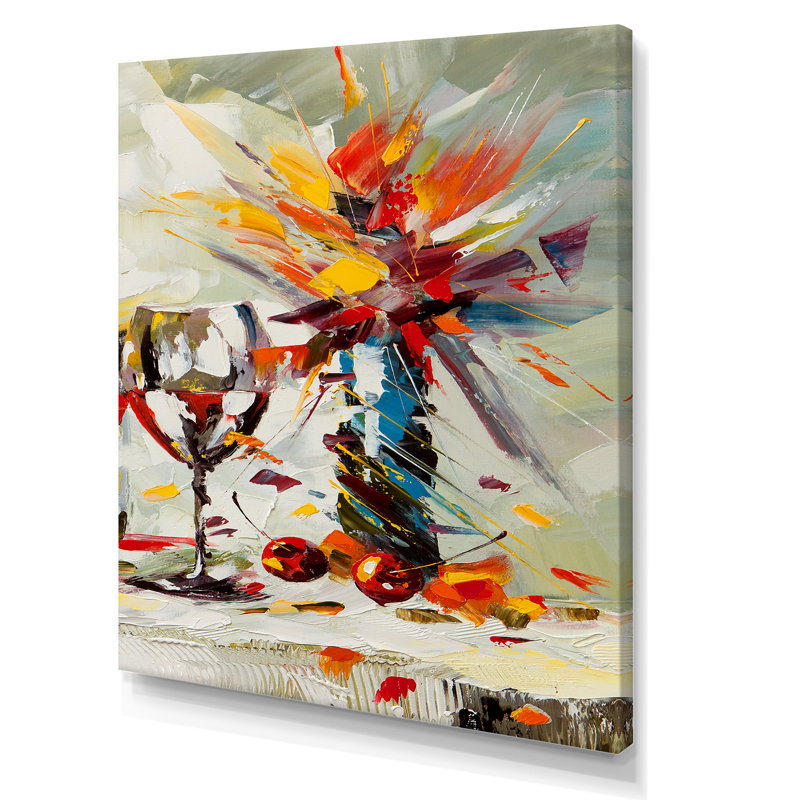 Bouquet rétro de fleurs III - on, H 20 po x l 12 po x P 1 po, Toile tendue