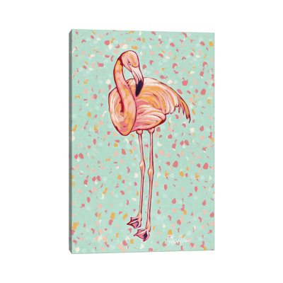 Flamingo Portrait I by Jodi Augustine - Wrapped Canvas Painting