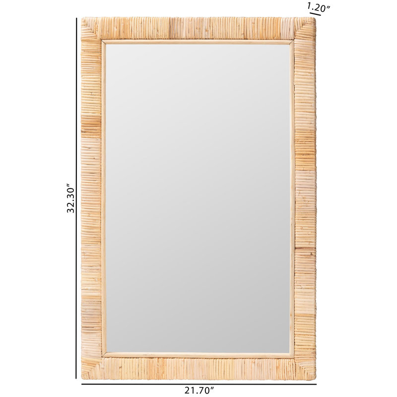 Miroir d'appoint mural Brid Bali & Pari Lankston, 32,30 po x 21,70 po, Rectangulaire