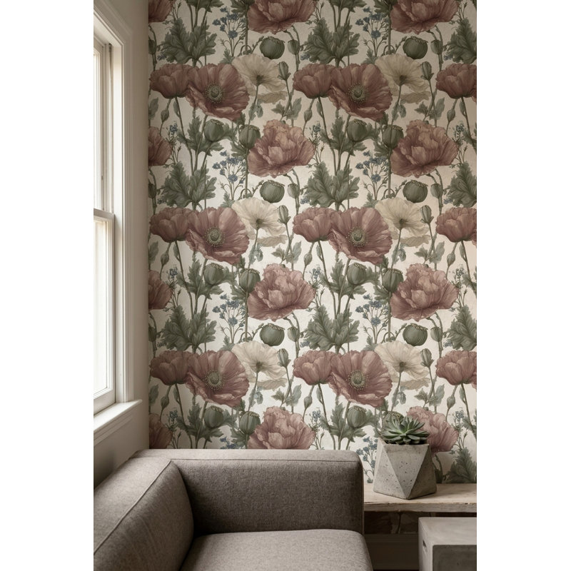 Papier peint floral pastel clair, Non-Woven Non-Pasted
