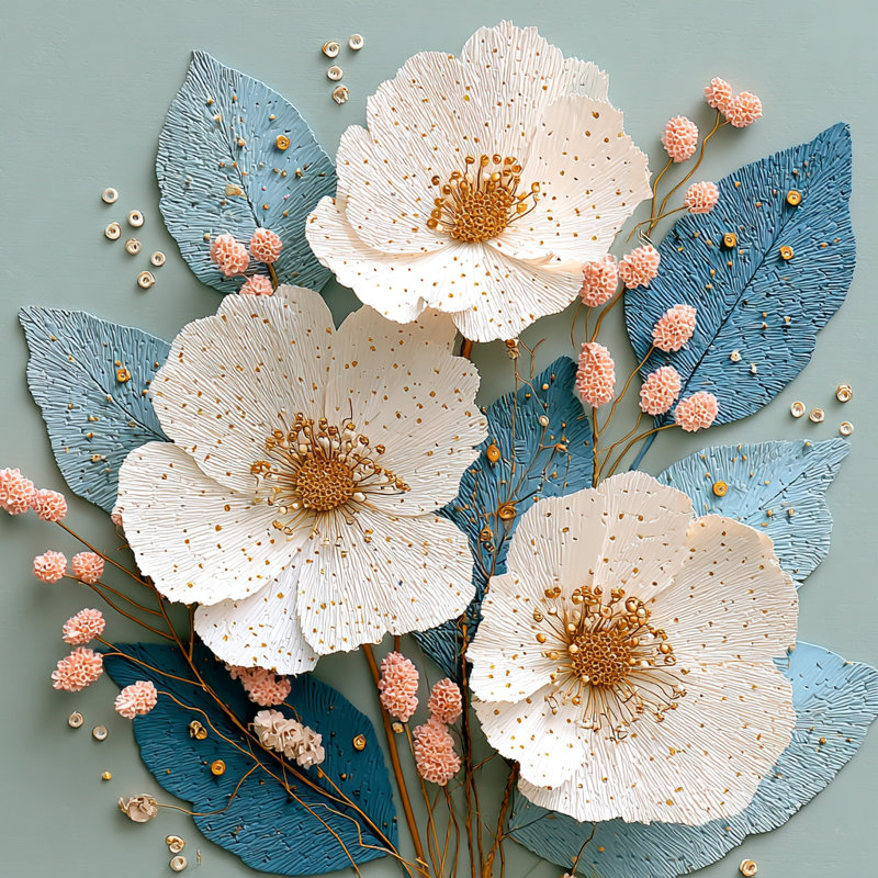 Golden Bloom Harmony, 40" H x 40" W