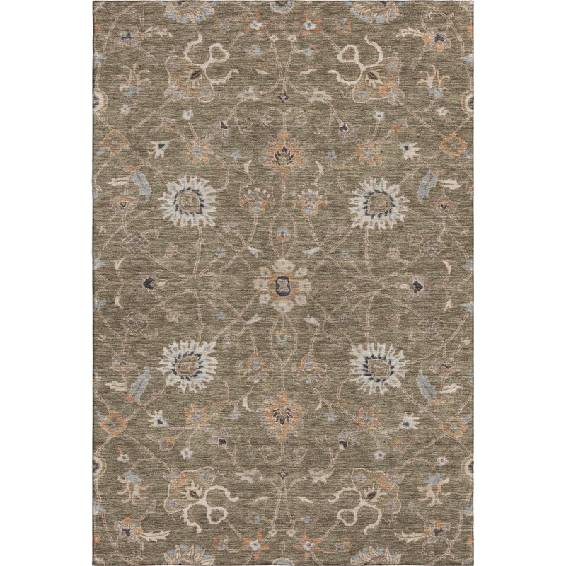 Premium Machine Washable Ducote AMF1137 Global Rug, Rectangle 2 pi 6 po x 3 pi 10 po