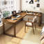 Bureau en L en bois massif avec chicane-286526146