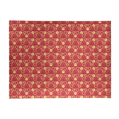 Tapis de zone rouge/orange cercles/vagues