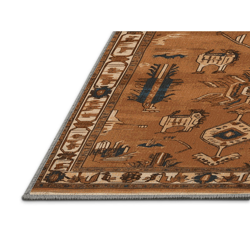 Tapis brun lavable à la machine, Rectangle 4pi x 6 pi