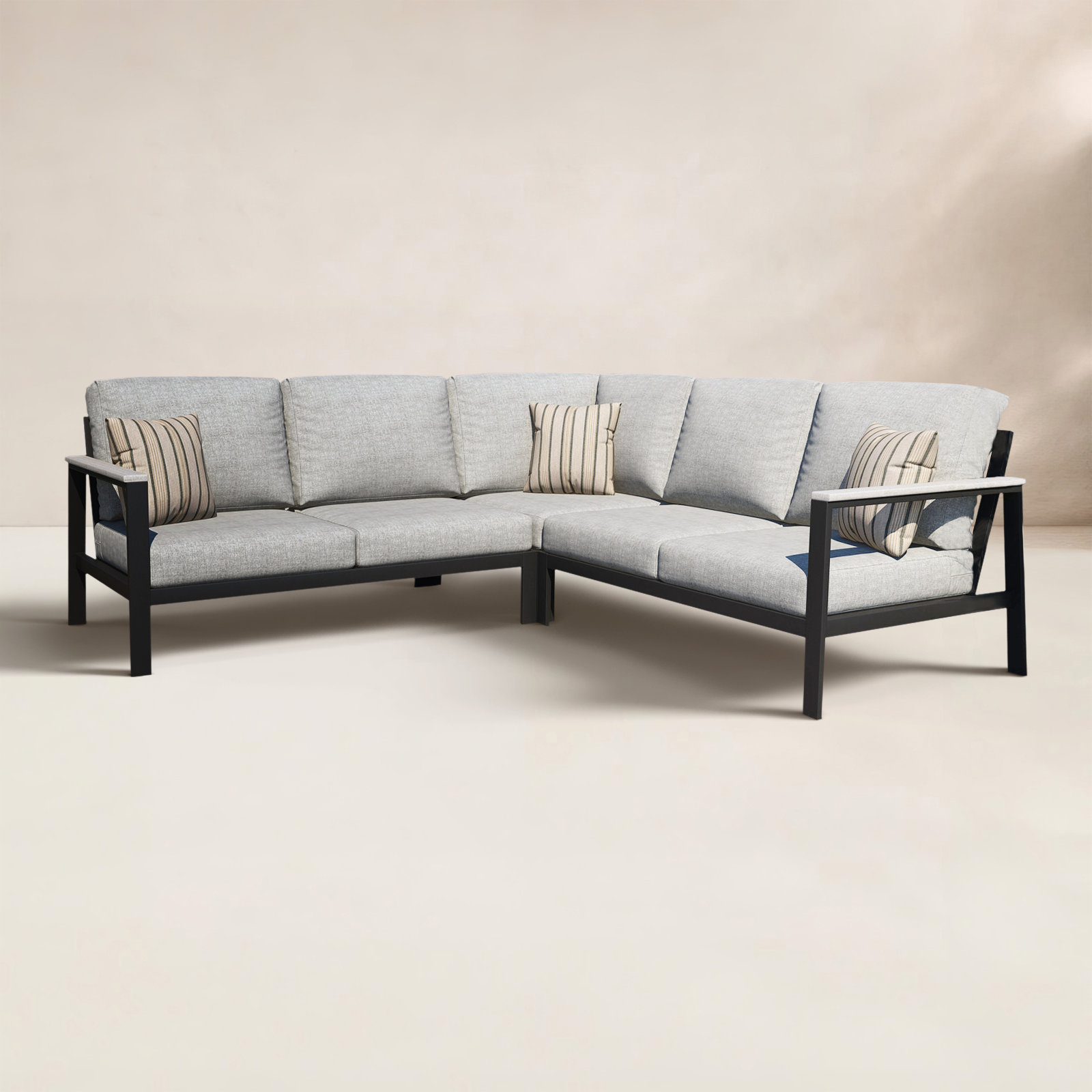 Townsend 87" Sunbrella® Patio Sectional, Canvas Granite Sunbrella® Canvas