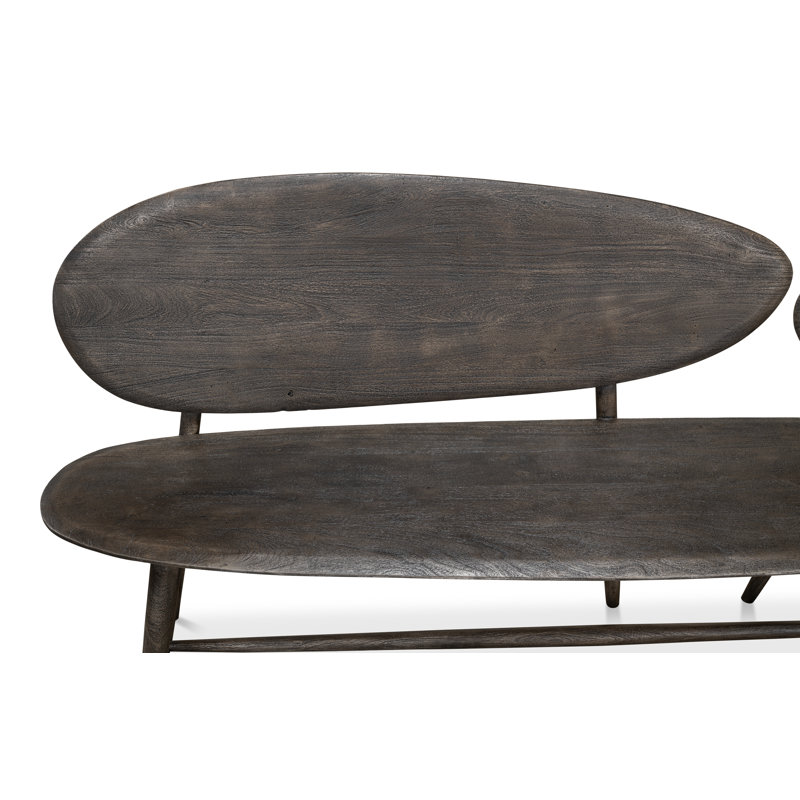 Melva Solid Wood Bench, Gray