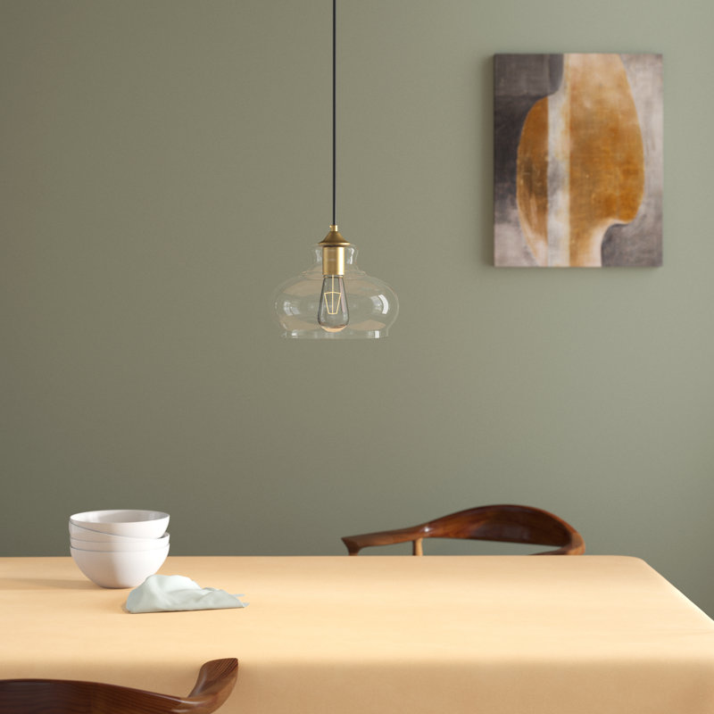 Luminaire suspendu simple à 1 lumière Brancy, Laiton