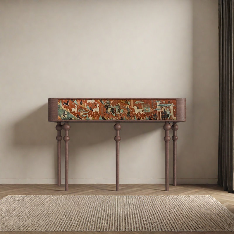 Console Retro Minimalist Elegant Art, Brun