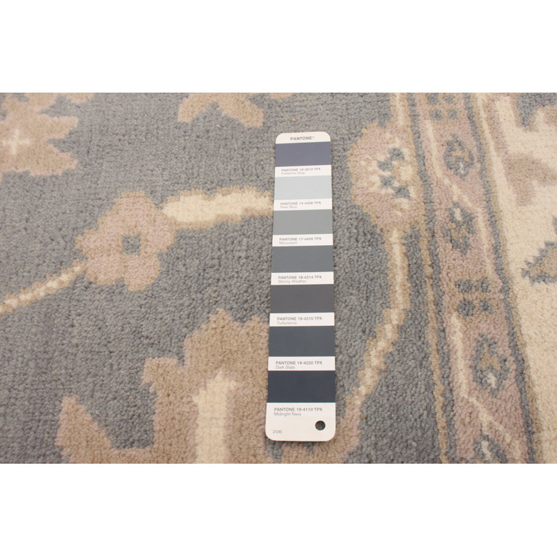 Tapis décoratif en laine de conception unique 8 pi 1 po x 9 pi 9 po noué à la main New Age Ushak