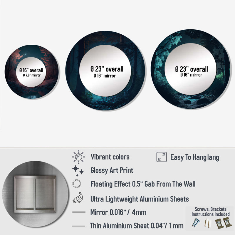 Arnoldine Metal Round Mirror