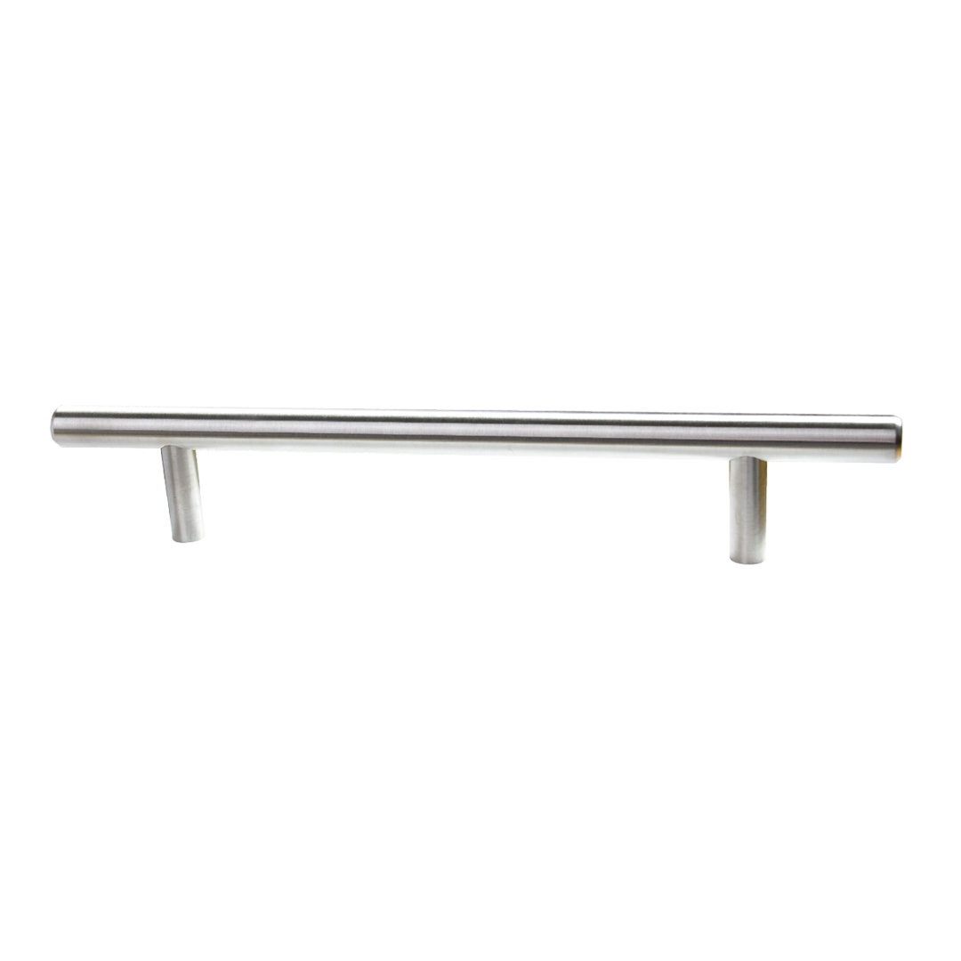 Stainless Steel Slim Modern Euro Cabinet Handle 5" Center to Center Bar Pull Multipack (Set of 10) South Main Hardware