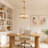 Demien 4-Light Farmhouse Drum Chandelier with Glass Panels