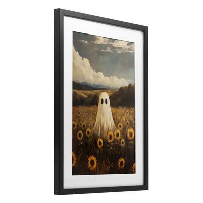 Ghost In Sunflower Field Framed Print Under Glass, design by Arlington Prints