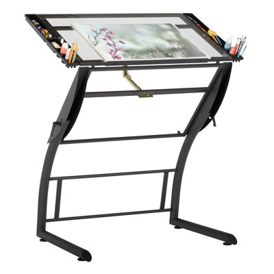 Cournoyer Glass Steel Drafting Table