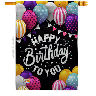 L’anniversaire de vous-même un polyester de 2 côtés de 28 x 40 po. drapeau maison