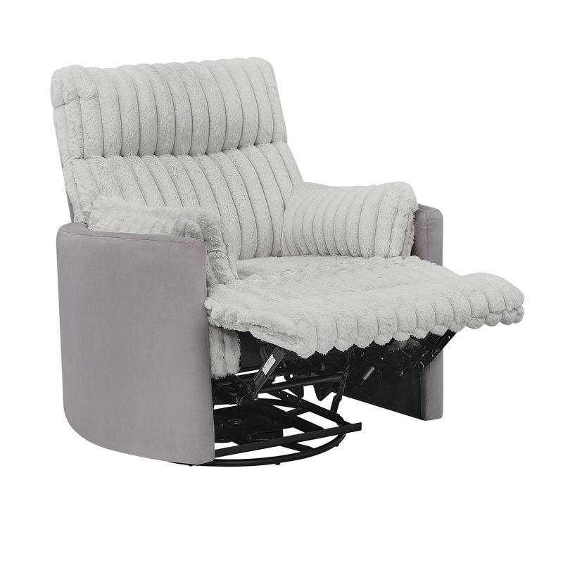Fauteuil inclinable manuel en velours côtelé Bocaton, Gris