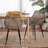 Kyiara Wing Back Rattan Arm Chair in Greywash