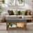 Square Ottoman Coffee Table With Wood Storage Shelf-1643524138