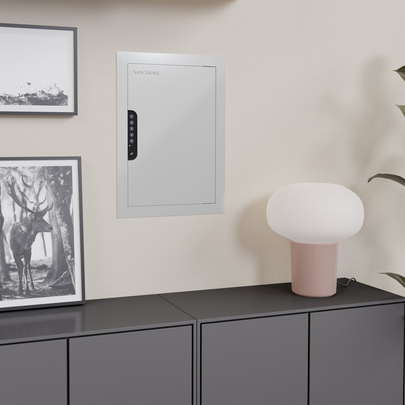Sanctuaire dans un mur avec serrure électronique, Blanc