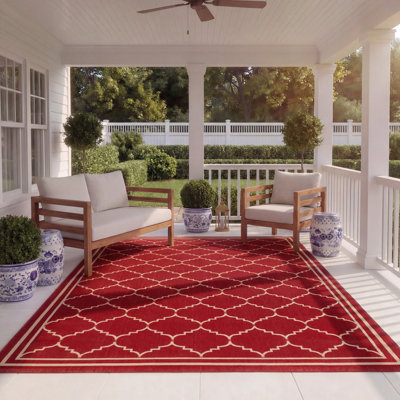 Tapis d'intérieur / extérieur à motif géométrique Herefordshire Performance
