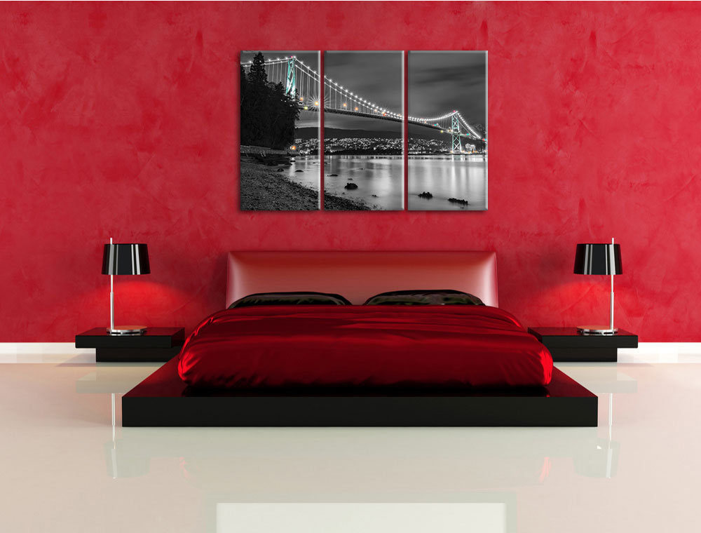 3-tlg. Leinwandbilder-Set Lions Gate Bridge in Vancouver, Fotodruck