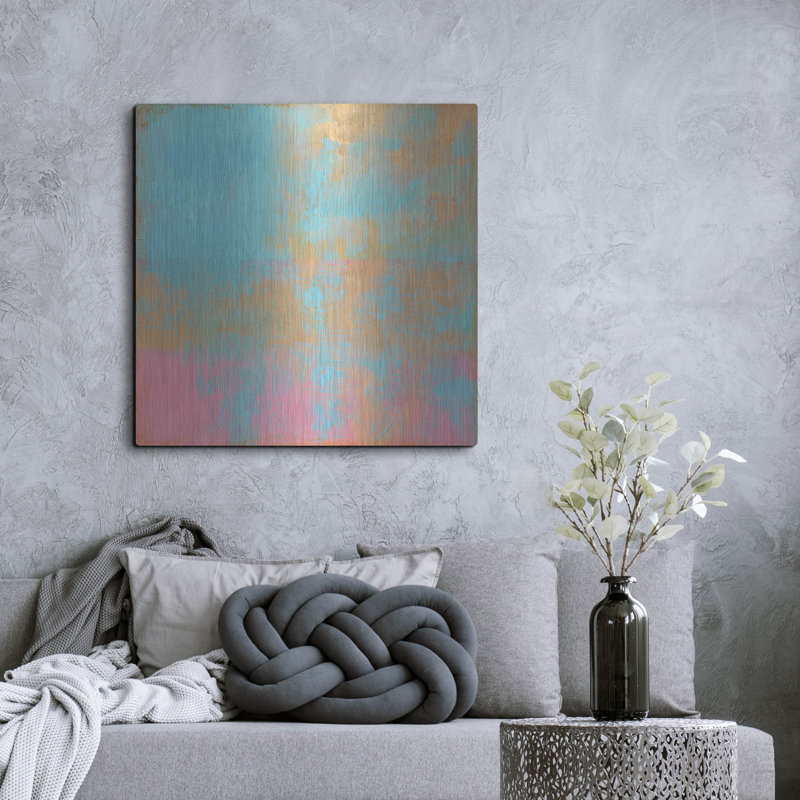 «Day Glow Pastel 2» par Carol Young, art mural en métal, H 36 po x l 36 po