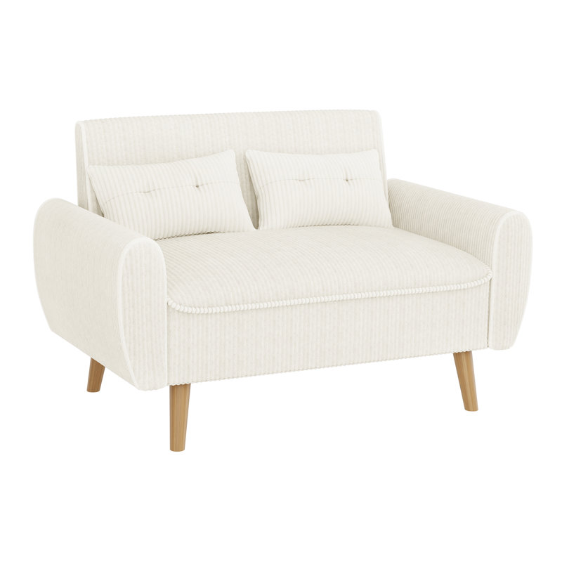 Julizza 49" Upholstered Sofa Loveseat, White
