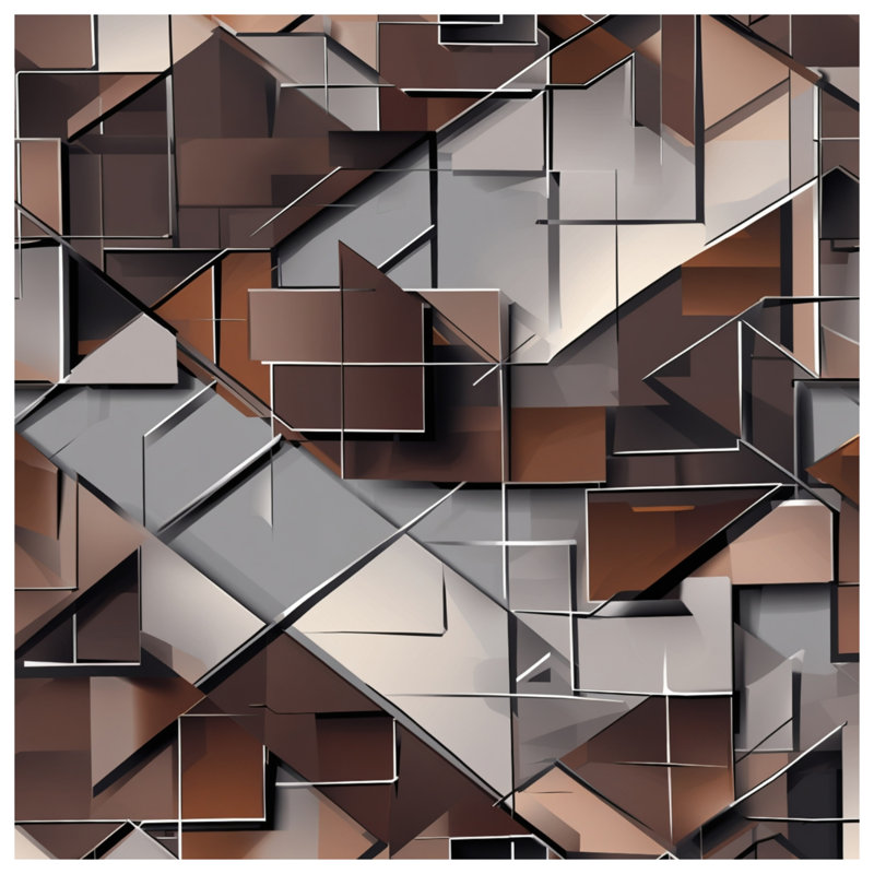 Geometric Cubes Brown Gray Comforter, Queen
