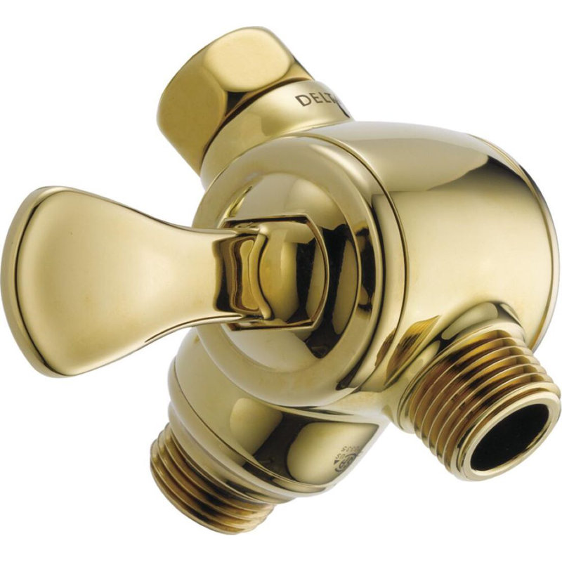 Inverseur de bras de douche à 3 voies Universal Showering Components pour douche à main, Laiton poli lustré