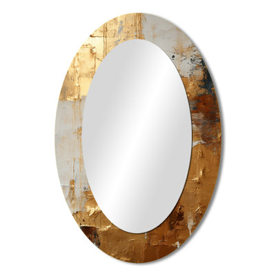 Vintage Gold Togetherness II - Large Oval Wall Mirror On Metal