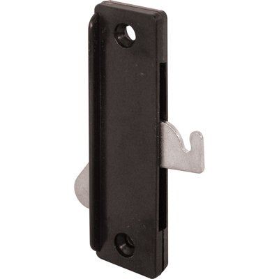 Verrou de porte moustiquaire, trou de 2 7/8 po, plastique, noir, loquet en acier (paquet simple)