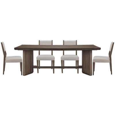 Table de salle à manger à tréteaux avec 4 chaises d'appoint