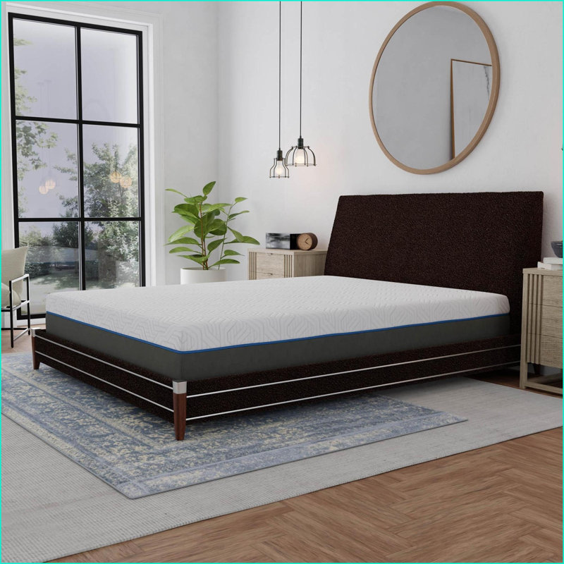 Matelas, matelas ferme en mousse viscoélastique gélifiée de 12 po avec support de bord, grille d'aération et housse lavable, lavande | simple TG | mousse