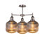 Echo 3 Light Semi Flush with Smoked Ribbed Glass-1015948176