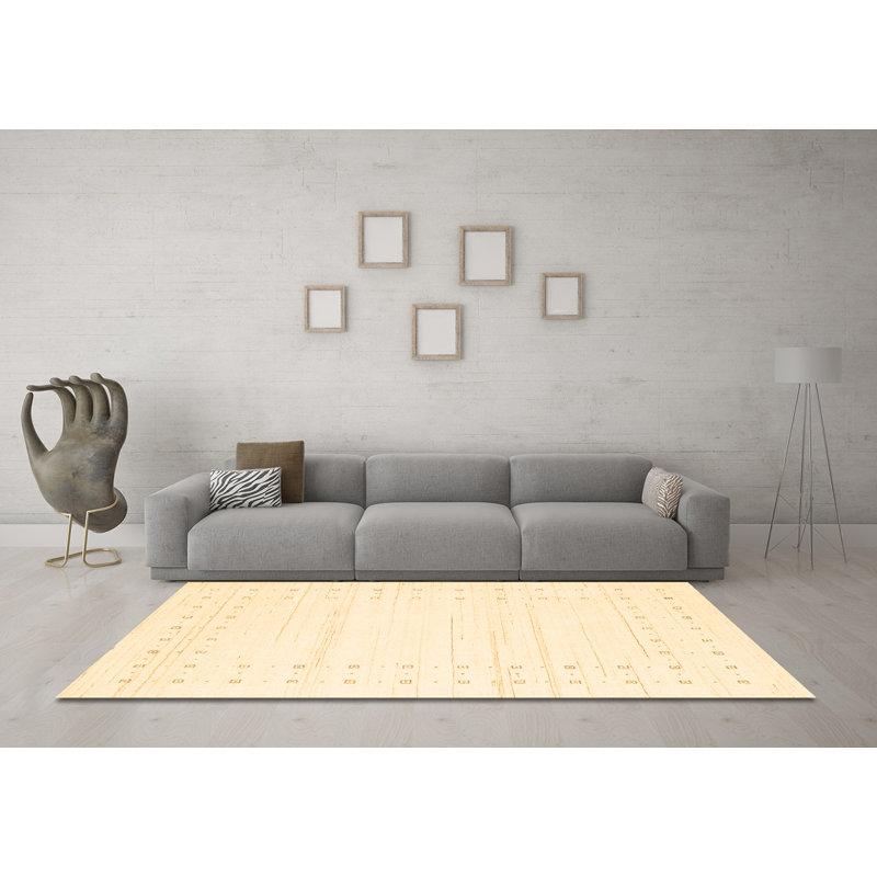 Tapis contemporains brun lavable à la machine 2620, Rond 7 pi