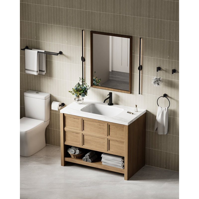 Radius 5-Piece Bathroom Hardware Set in Matte Black, Matte Black