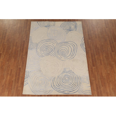 Modern Handmade Abstract Area Rug 6x8