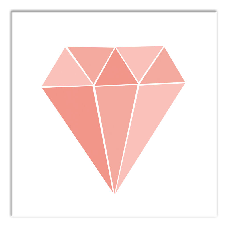 Art sur toile blushing diamond Carnie, H 12 po x l 12 po x P 1,25 po