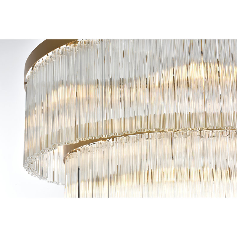 Lu 32 inch Chandelier, Satin Gold