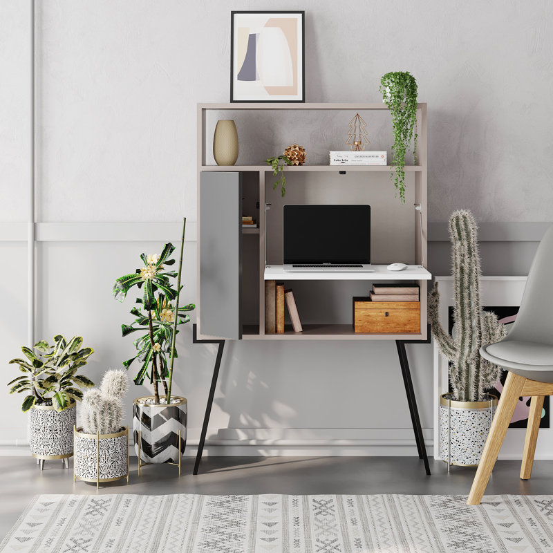 Ziva Desk, Light Mocha/White/Anthracite