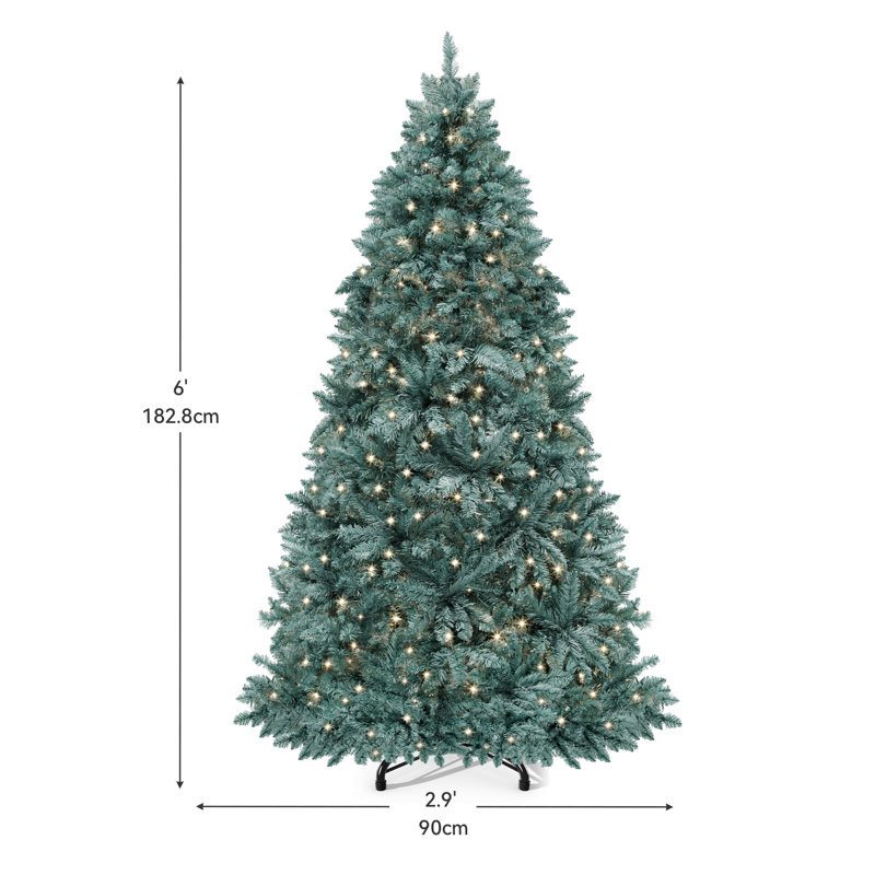 Arbre de Noël artificiel épinette bleu 6 pi avec éclairage réglable